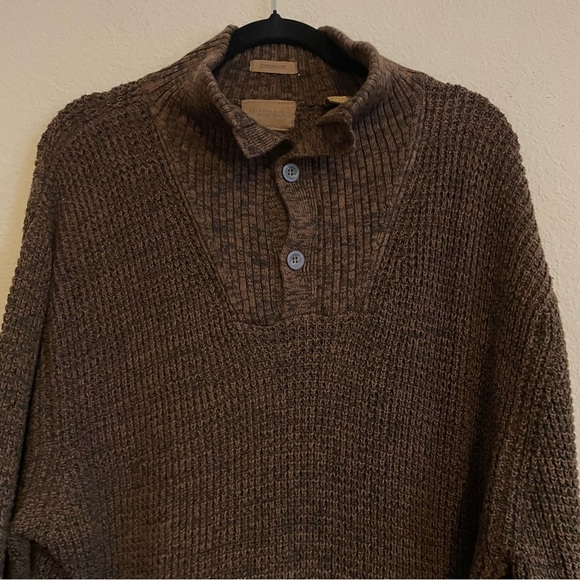 St. John’s Bay mens Commando pullover knit sweater  XL soft cotton winter brown - Picture 2 of 9